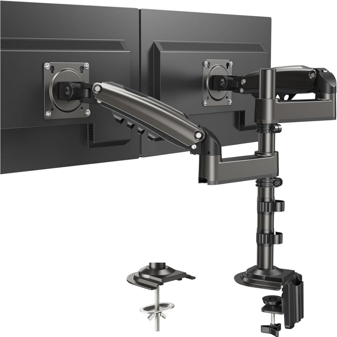 bracci per monitor alluminio doppio illuminato a led