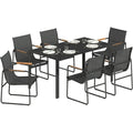 set da pranzo nero vetro temperato per sala relax