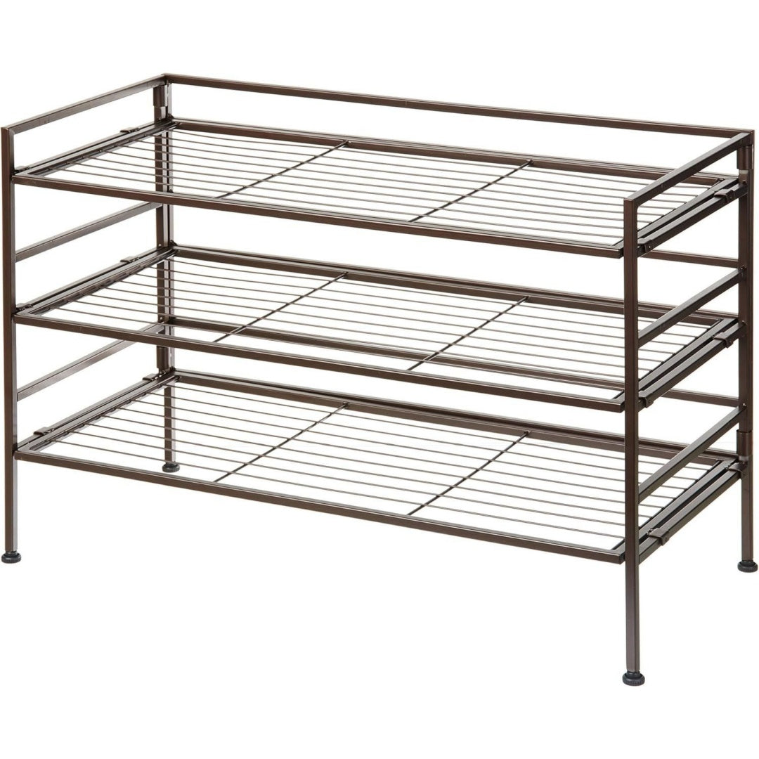scaffali portascarpe marrone per letto